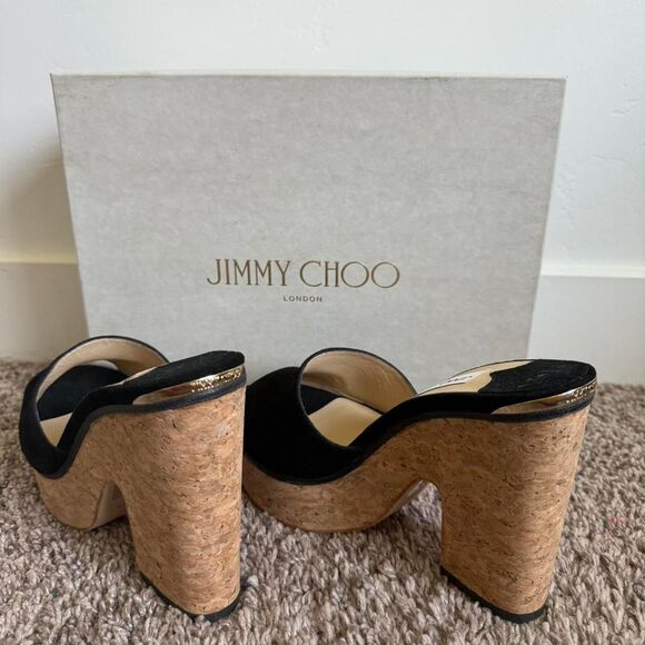 NIB AUTHENTIC Jimmy Choo Deedee 125 Suede Platform Sandal. Size 37 - Picture 5 of 8